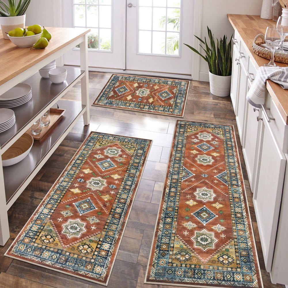Boho Kitchen Mats Set of 3
