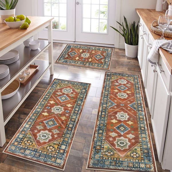 Unbranded Boho Kitchen Mats Set of 3