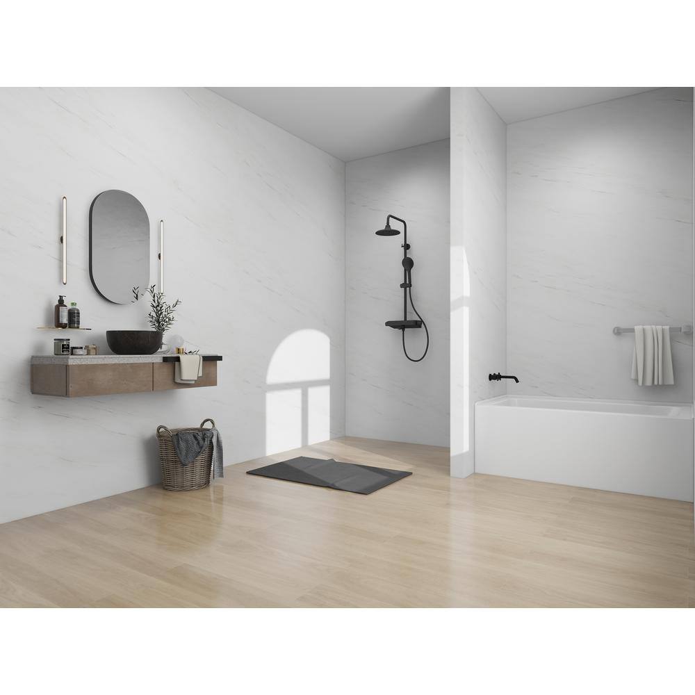 White Acrylic Alcove Skirt Bathtub with Left Drain, 54" x 32"