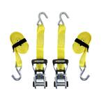 14 ft. Yellow Rachet Tie Down Straps with 1,667 lb. Safe Work Load - 2 pack