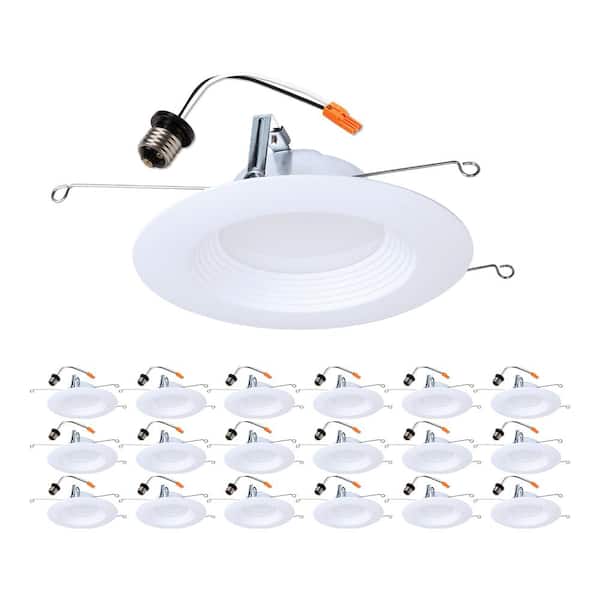 18-pack LTE 5/6 in. Integrated LED Recessed Trim, 600lm, 90 CRI, 3000K, Housing Required New Construction or Remodel