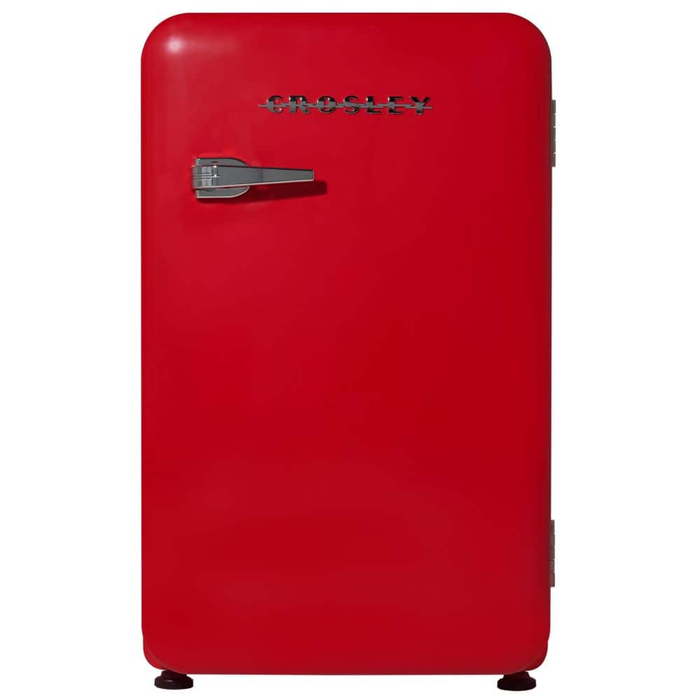 3.2 cu. ft. 1-Door Compact Refrigerator, Retro Design, Door Storage Bins, Adjustable Glass Shelves, Red
