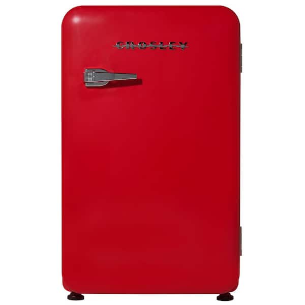 3.2 cu. ft. 1-Door Compact Refrigerator, Retro Design, Door Storage Bins, Adjustable Glass Shelves, Red