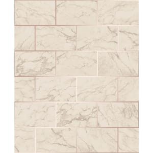 Mirren Beige Marble Subway Tile Paper Peelable Roll (Covers 56.4 sq. ft.)