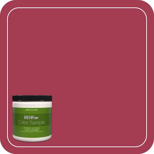 BEHR PREMIUM PLUS 8 oz. #S-G-120 Strawberry Daiquiri Semi-Gloss Interior/Exterior Paint & Primer Color Sample