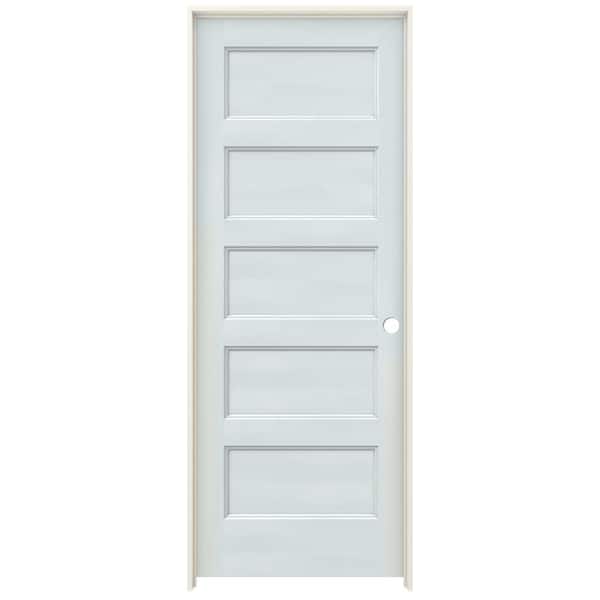 JELD-WEN 30 in. x 80 in. Conmore Light Grey Paint Smooth Hollow Core Molded Composite Single Prehung Interior Door