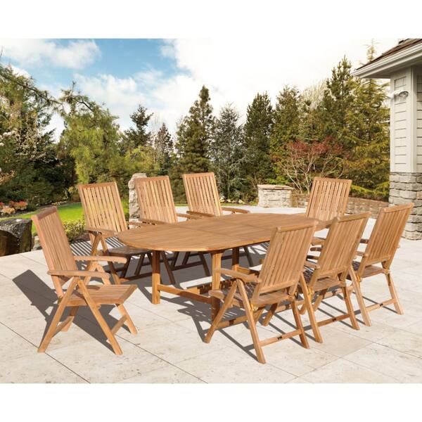 Courtyard Casual Natural Finish Teak Heritage Outdoor Chair 