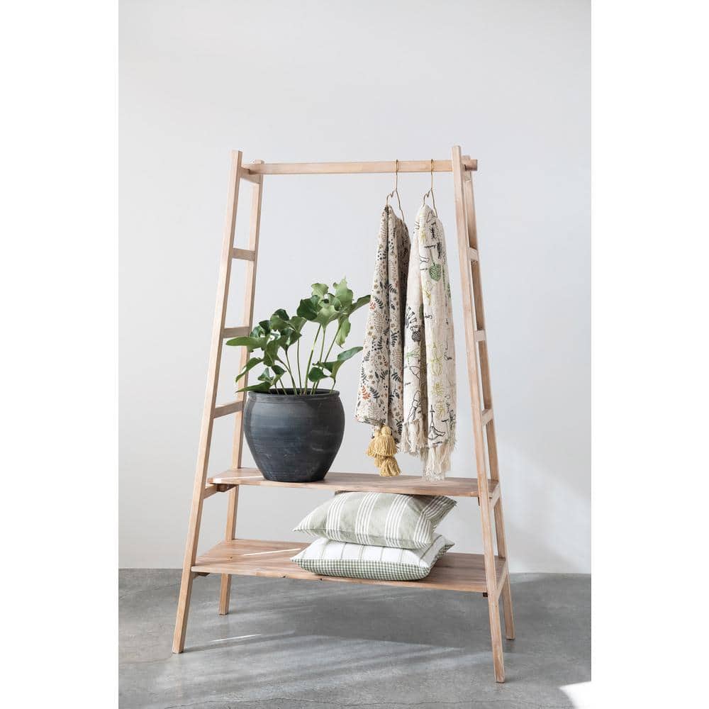 Neutral Floral Cotton Blend Throw Blanket with Tassels, 60" x 50"