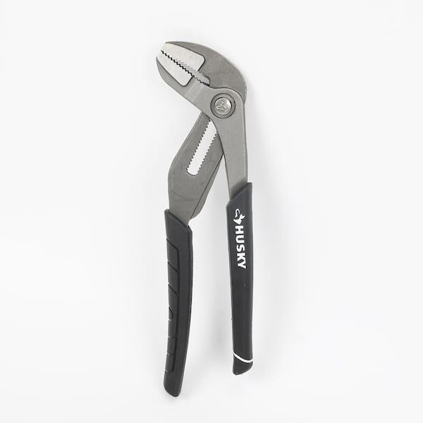 Husky 8 in. Groove Pliers with Quick Adjusting Joint and Straight Jaw