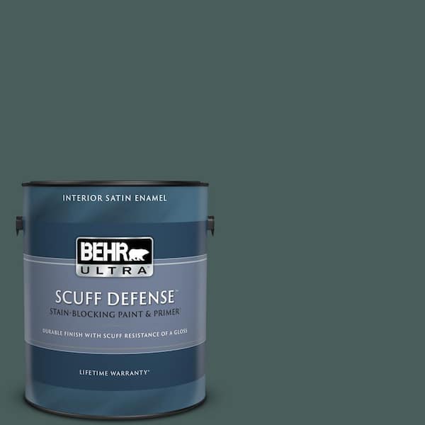 BEHR ULTRA 1 gal. #N430-7 Silken Pine Extra Durable Satin Enamel Interior Paint & Primer
