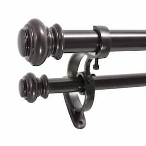 Urn 36 in. - 72 in. Adjustable Double Curtain Rod 1 in. in Bronze with Finial