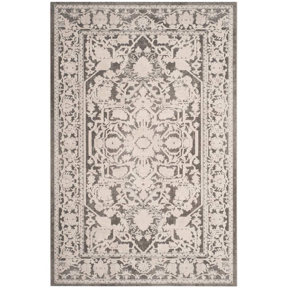 Reflection Dark Gray/Cream 3 ft. x 5 ft. Border Floral Area Rug price history on PriceWatchPro