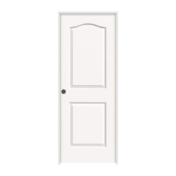 JELD-WEN 24 in. x 80 in. Camden White Painted Right-Hand Textured Solid Core Molded Composite MDF Single Prehung Interior Door