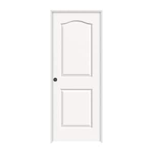 28 in. x 80 in. Camden White Painted Right-Hand Textured Solid Core Molded Composite MDF Single Prehung Interior Door