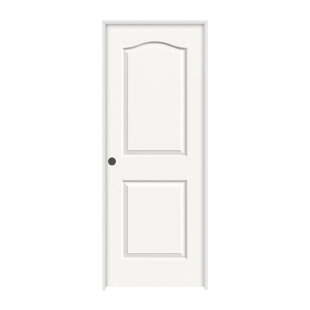 JELDWEN 30 in. x 80 in. Princeton White Painted RightHand Smooth Molded Composite Single