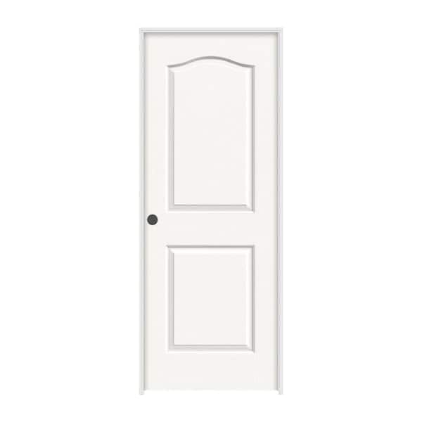 JELD-WEN 30 in. x 80 in. Princeton White Painted Right-Hand Smooth Solid Core Molded Composite MDF Single Prehung Interior Door