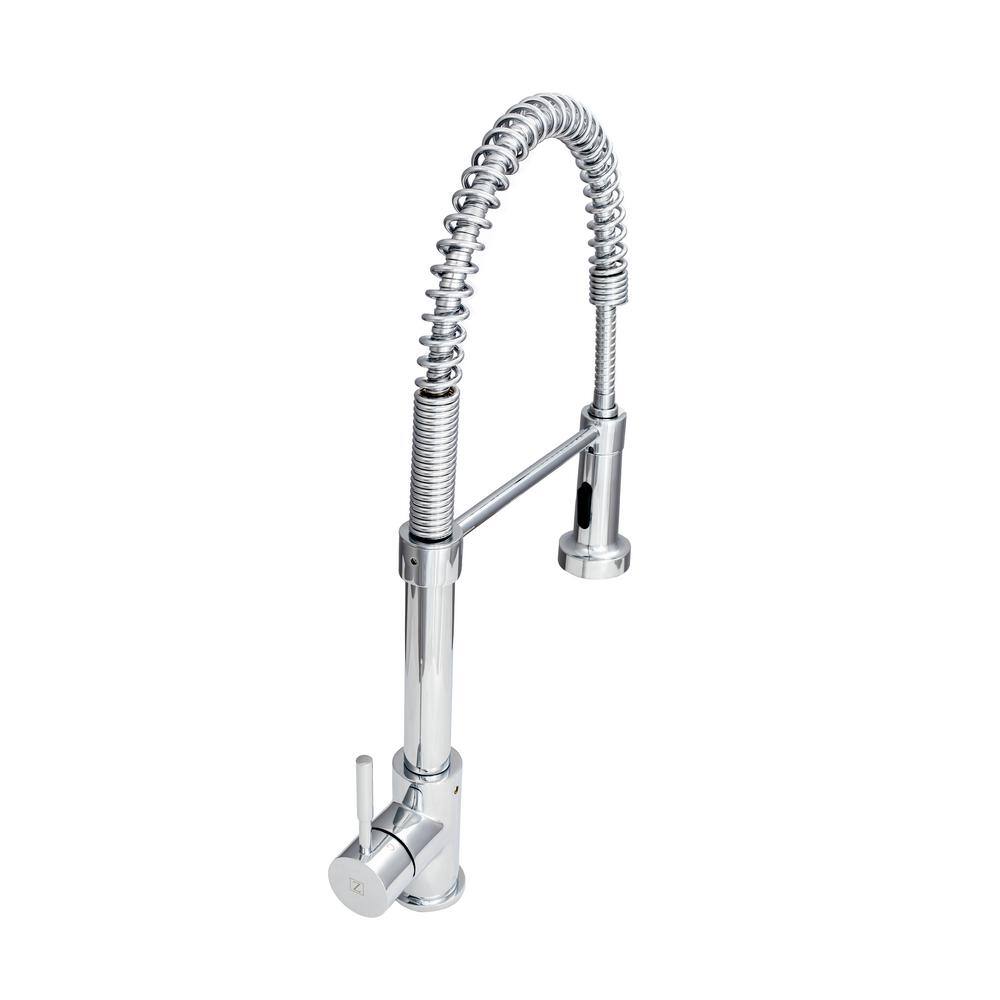 Apollo Chrome Brass Kitchen Faucet with Pull-out Spray