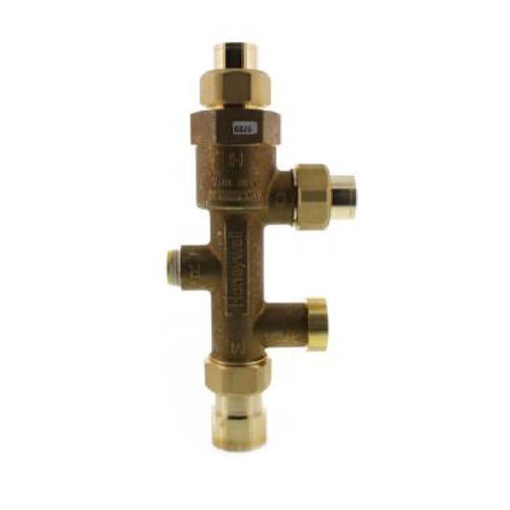 Honeywell 3/4 in. Union Sweat Lead Free Thermostatic Mixing Valve