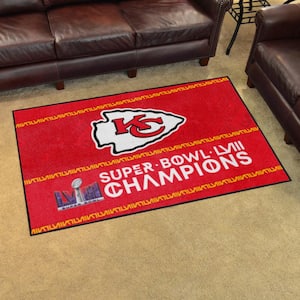 NFL - Kansas City Chiefs Super Bowl LVIII Red 4 ft. x 6 ft. Plush Area Rug