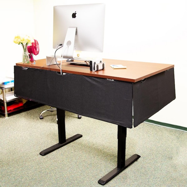 Height Adjustable Desk with Privacy Panel