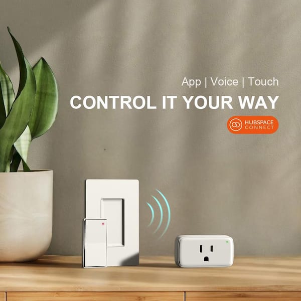 Smart Remote Rocker Switch with Bluetooth, No-Hub Required, Battery Powered, White (1-Pack), Powered by Hubspace