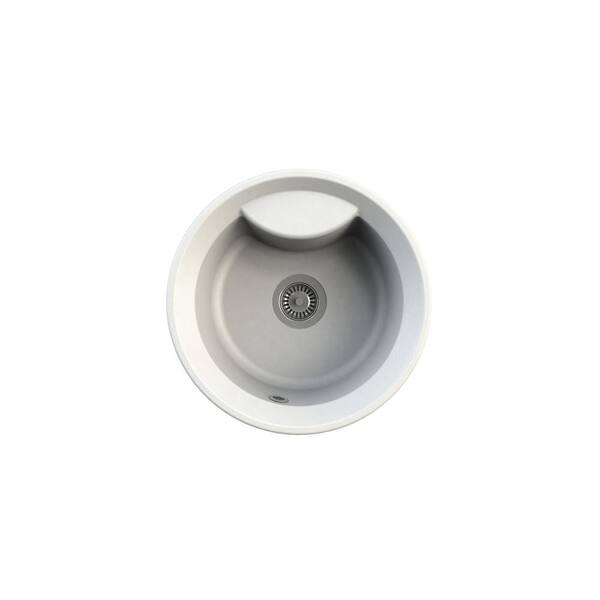 Astracast Vortex Dual Mount Granite Composite 19 in. Single Bowl Bar Sink Opal White