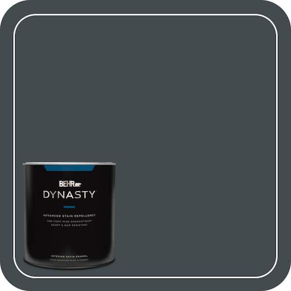BEHR DYNASTY 1 qt. #730F-7 Black Sable Satin Enamel Interior Stain-Blocking Paint and Primer