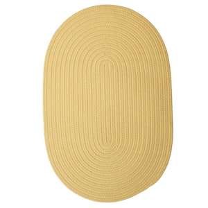 Trends Soft Yellow 3 ft. x 5 ft. Oval Braided Area Rug