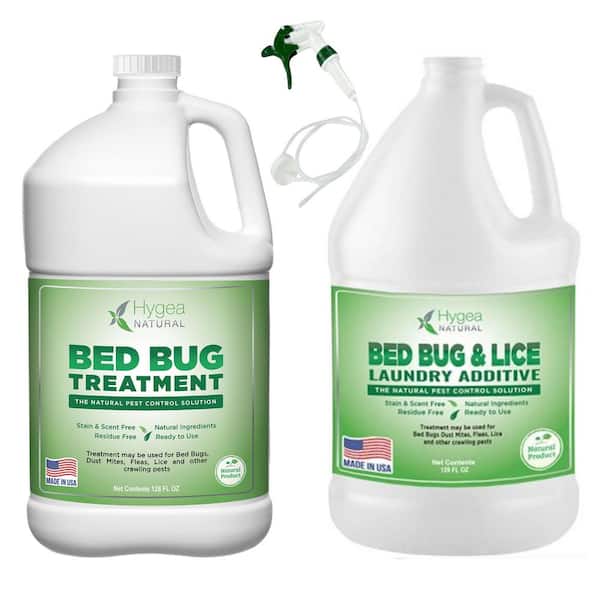Hygea Natural Mite & Bed bug Spray Kit, Odorless, Stain Free, Family Safe Includes Bed Bug & Laundry Additive Insect Killer (2-Piece)