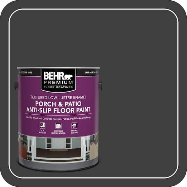 1 gal. #1350 Ultra Pure Black Textured Low-Lustre Enamel Interior/Exterior Porch and Patio Anti-Slip Floor Paint