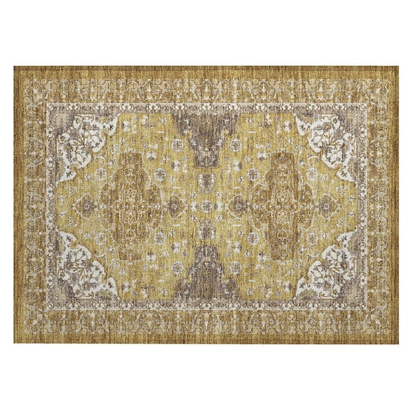 Chantille Machine Washable Indoor/Outdoor Abstract ACN2854 Walnut 3 ft. x 4 ft. Area Rug