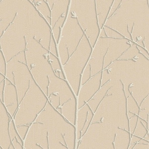 Water Silk Sprig Rose Gold Wallpaper Sample