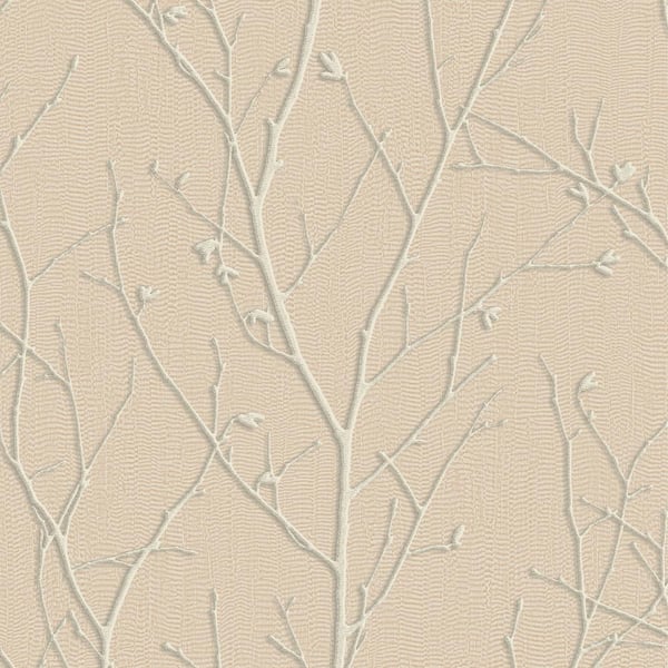 Graham & Brown Water Silk Sprig Rose Gold Wallpaper Sample