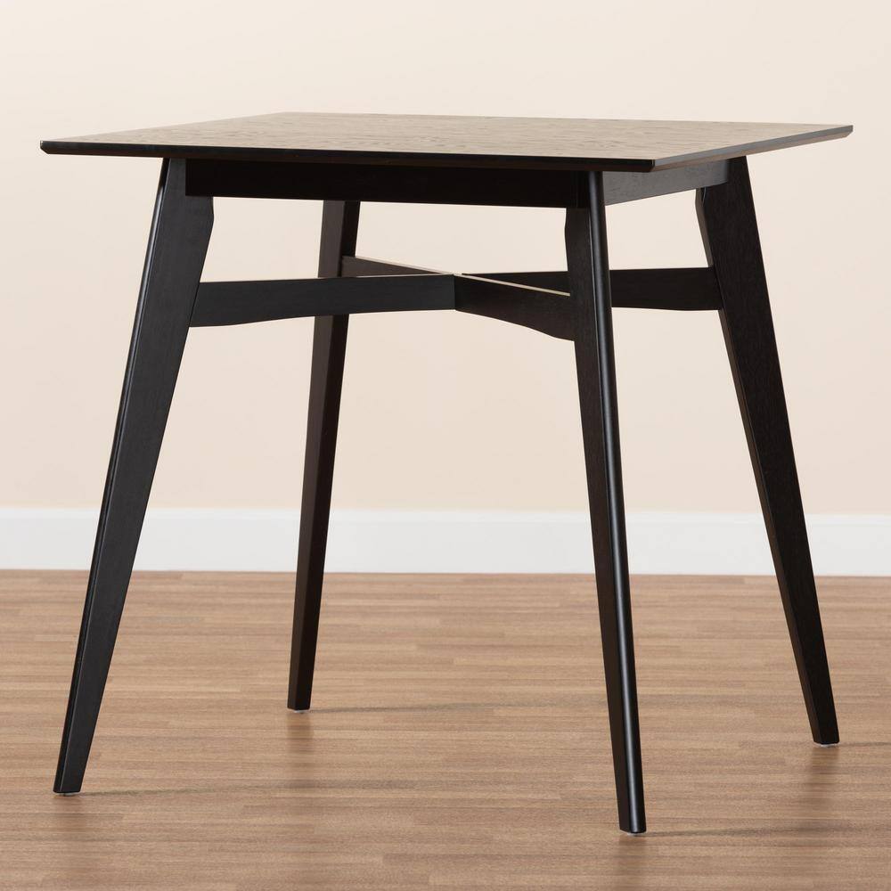 Leena Black Wood Rectangle Counter Height Pub Table