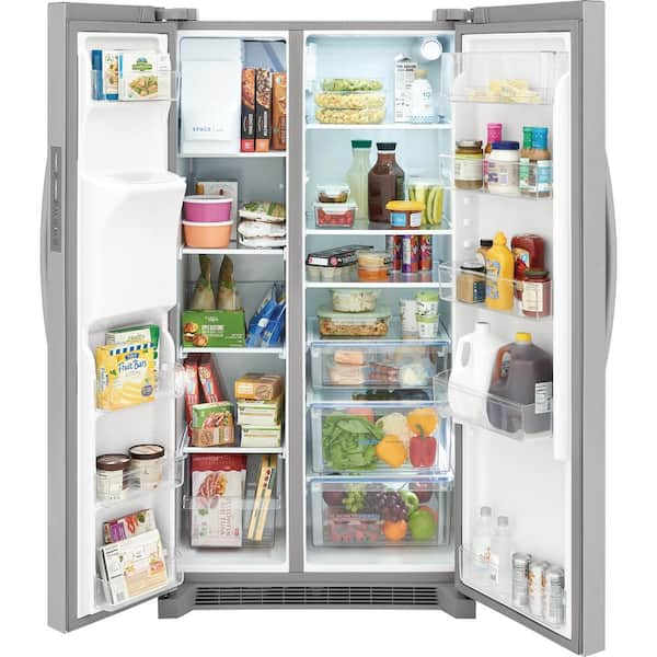 frigidaire side by side refrigerator shelves