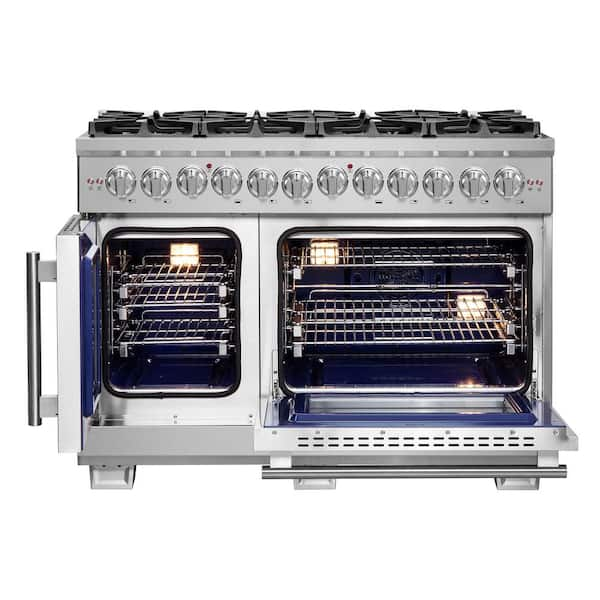 Forno FFSGS638736 Capriasca 36 in. Freestanding French Door Double Oven  Dual Fuel Range with 6 Burners