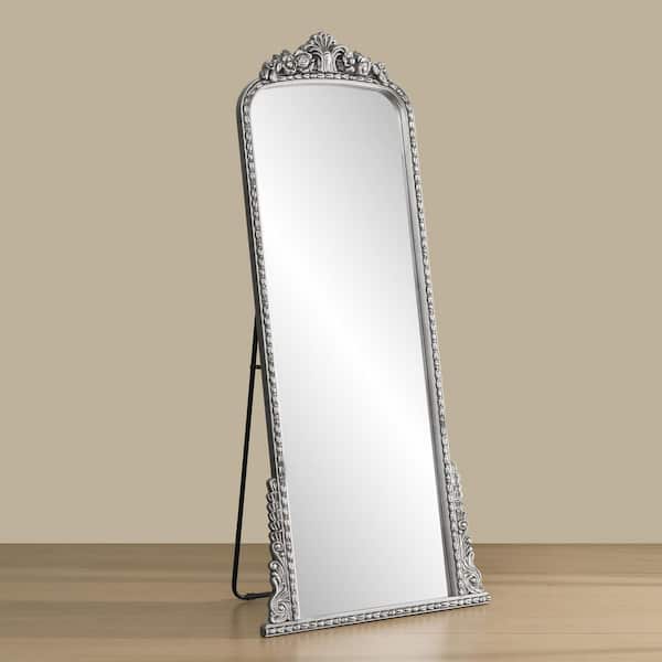 THKSHOUZ Silver 31.5 in. W x 70.9 in. H Arch Full Length Mirror