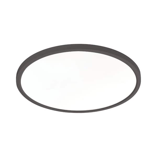 Edge Round Large 24 in. 1-Light Black Outdoor Integrated LED Flush Mount
