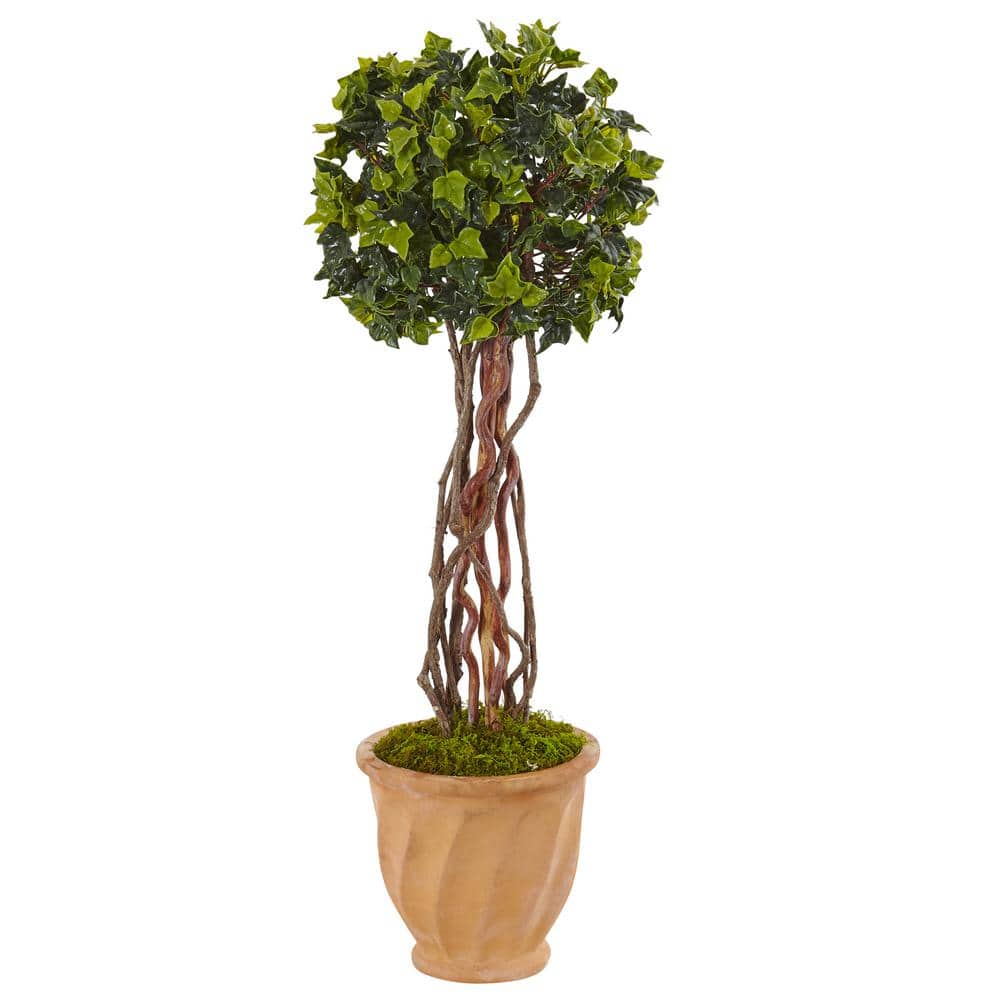 Nearly Natural 3’ English Ivy Artificial Tree in Terracotta Pot Green 5848