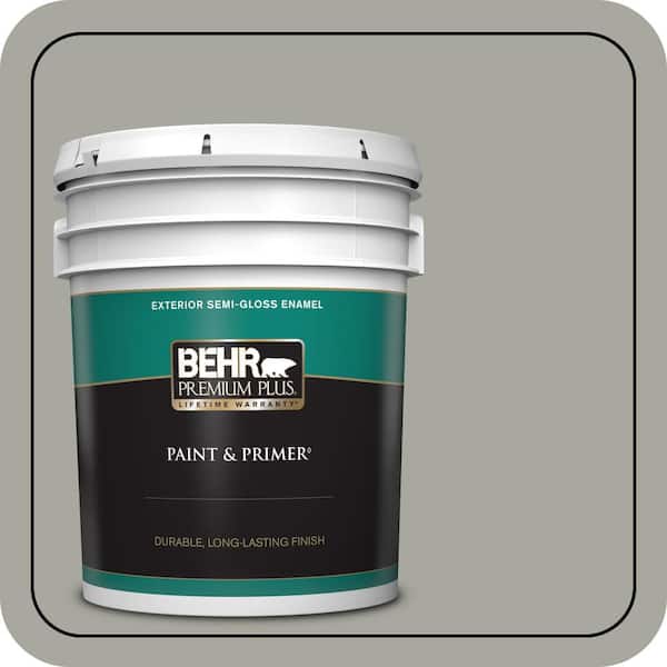 BEHR PREMIUM PLUS 5 gal. #PPU25-05 Old Celadon Semi-Gloss Enamel Exterior Paint & Primer