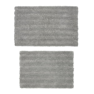 Cannon 2-Piece Silver Bath Rug (17 in. x 24 in. and 21 in. x 34 in.)