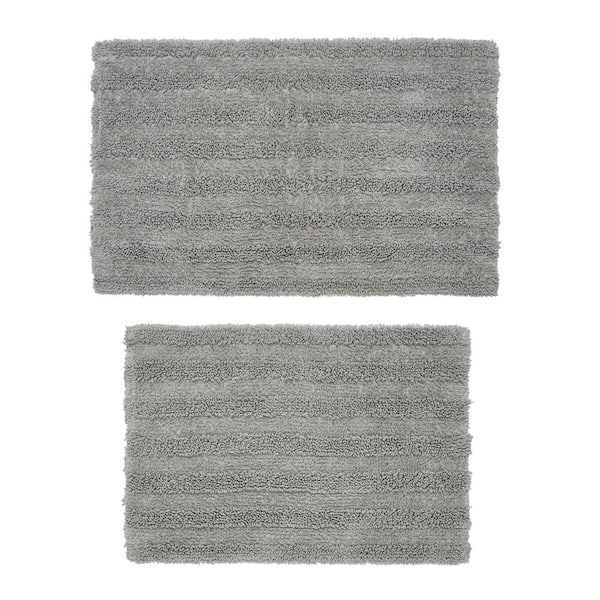 Chesapeake Merchandising Cannon 2-Piece Silver Bath Rug (17 in. x 24 in. and 21 in. x 34 in.)