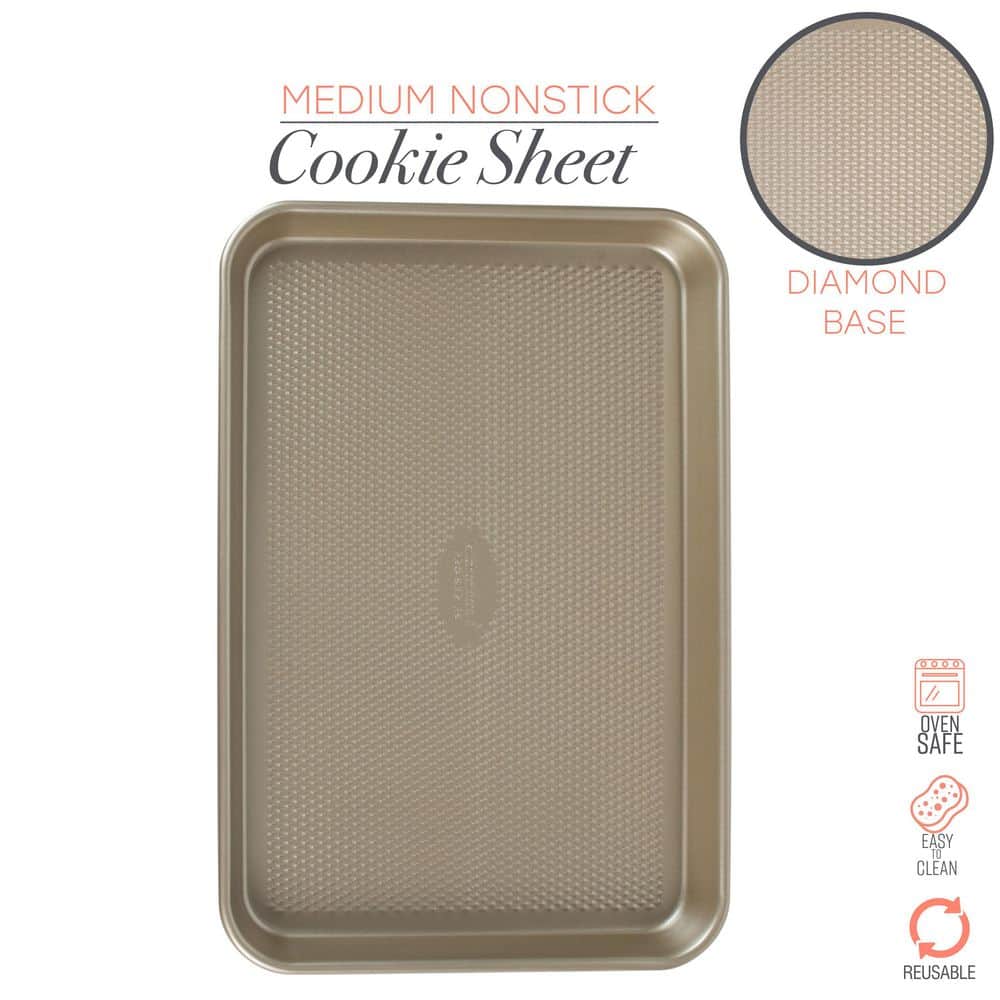 Gold Medium Nonstick Carbon Steel Baking Sheet with Diamond Base