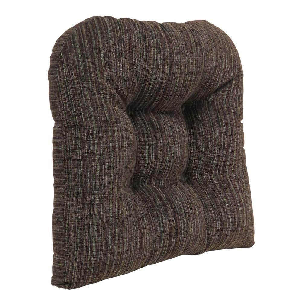 brunt チョコチップLUMBER CUSHION CHAIR PILLOW Gripper Non-Slip 17 in. x 17 in. Polar Chenille Chocolate Tufted