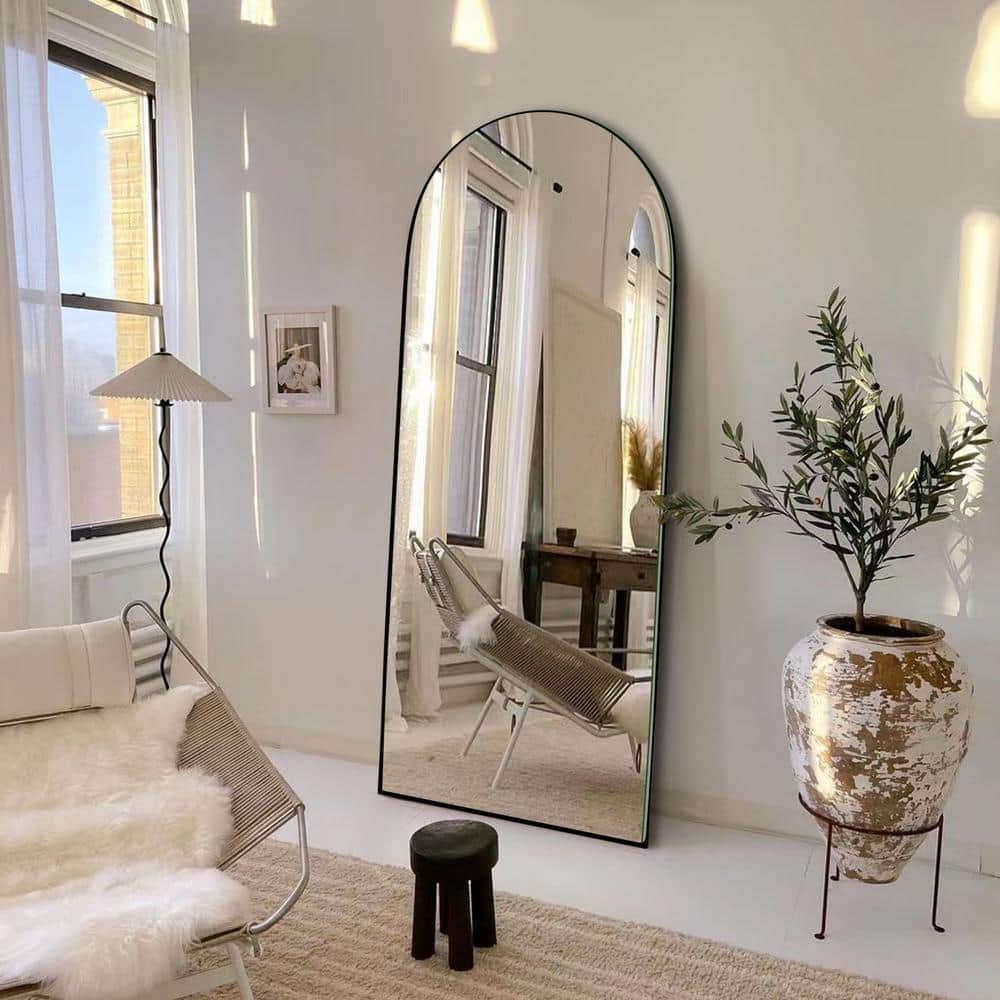 LuxHomez 22 in. W x 65.5 in. H Oversized arched wooden classic
