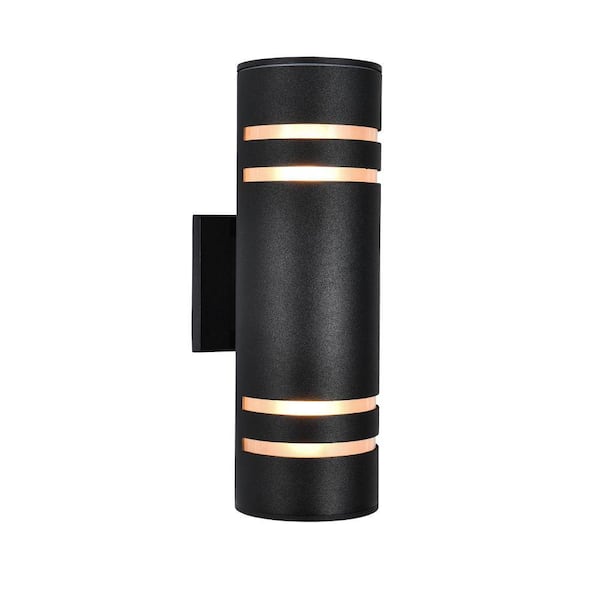 RRTYO Kohls 2-Light Matte Black Outdoor Wall Lantern Sconce