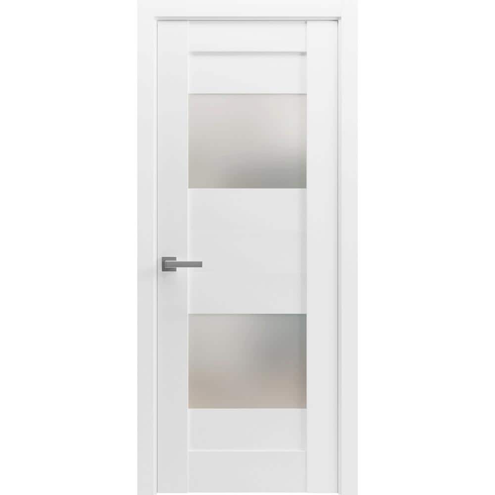 6222 28 in. x 80 in. Left-Hand/Inswing Solid Frosted Glass White Single Prehung Interior Door with Hardware price history on PriceWatchPro