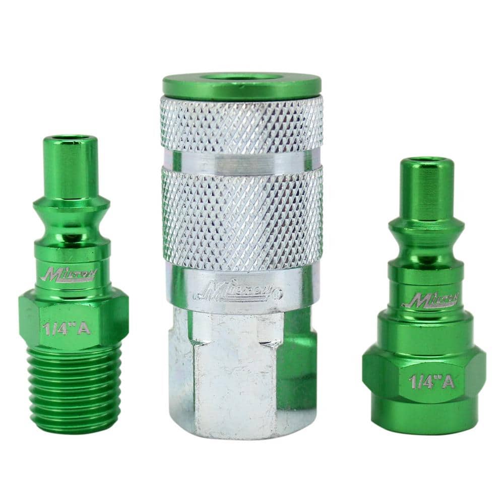 A-style, Green ColorFit by Milton 777AC-20 Pneumatic Plugs - Green Box of 20 - 1/4 NPT Male Milton Industries - 1/4 NPT Male, A-style, Green ColorFit by Milton 777AC-20 Pneumatic Plugs - Green Box of 20 - 1/4 NPT Male Milton Industries - 1/4 NPT Male,
