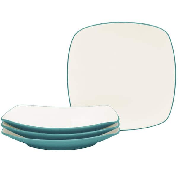 Noritake Colorwave Turquoise 8.25 in. (Turquoise) Stoneware Square Salad Plates, (Set of 4)