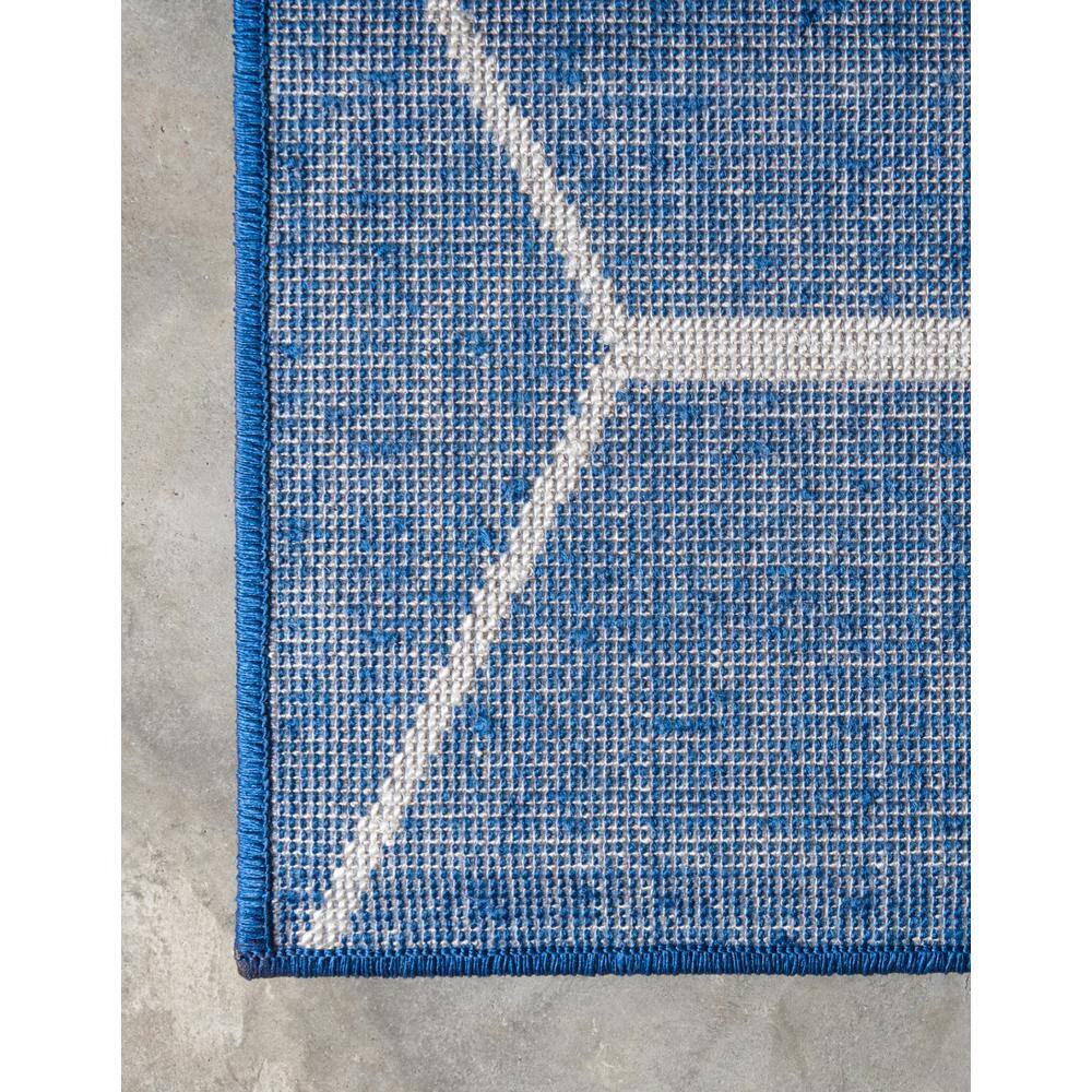 Navy Blue Trellis 8' x 10' Easy-Care Synthetic Area Rug